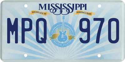 MS license plate MPQ970