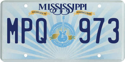 MS license plate MPQ973
