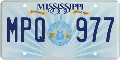 MS license plate MPQ977