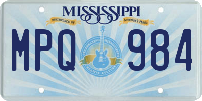 MS license plate MPQ984