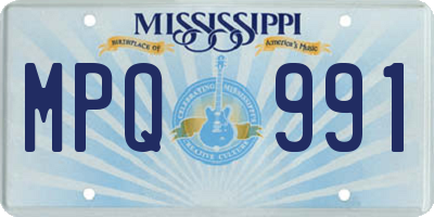 MS license plate MPQ991