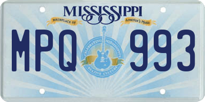 MS license plate MPQ993