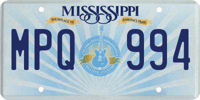 MS license plate MPQ994