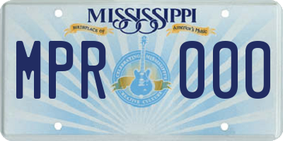 MS license plate MPR000