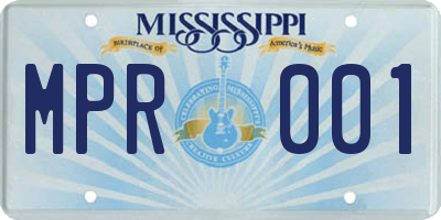 MS license plate MPR001