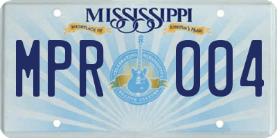 MS license plate MPR004