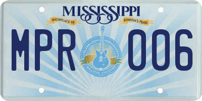 MS license plate MPR006
