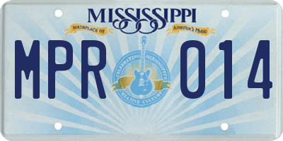 MS license plate MPR014