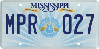MS license plate MPR027