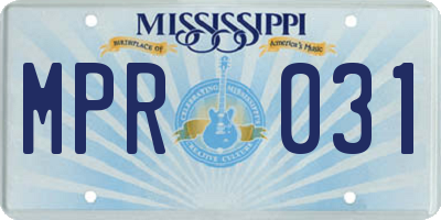 MS license plate MPR031