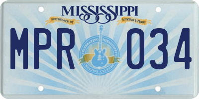 MS license plate MPR034