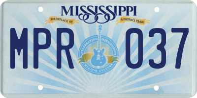 MS license plate MPR037