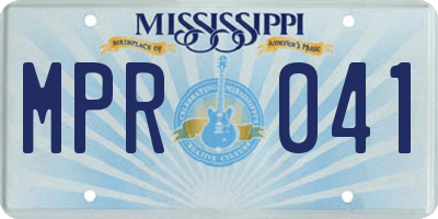 MS license plate MPR041