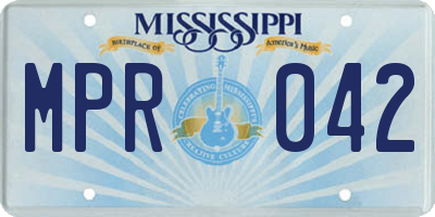 MS license plate MPR042