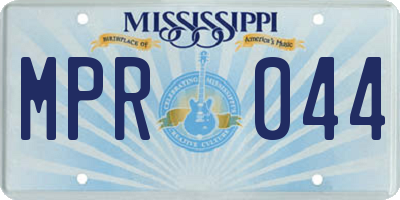 MS license plate MPR044