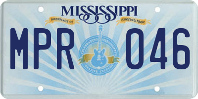 MS license plate MPR046