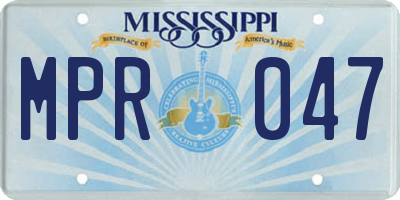 MS license plate MPR047