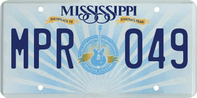 MS license plate MPR049