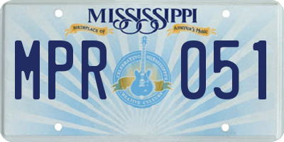 MS license plate MPR051