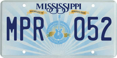 MS license plate MPR052