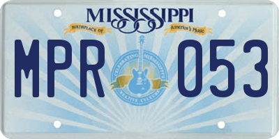 MS license plate MPR053