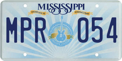MS license plate MPR054