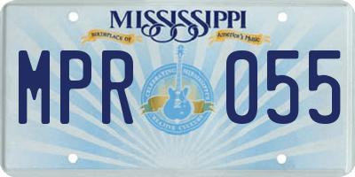 MS license plate MPR055
