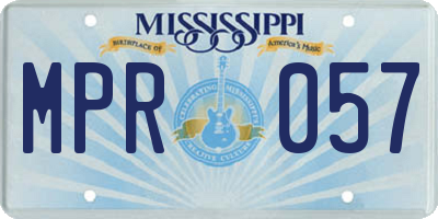 MS license plate MPR057