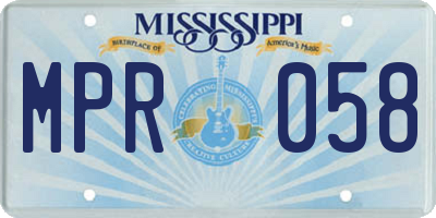 MS license plate MPR058