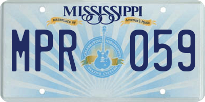 MS license plate MPR059