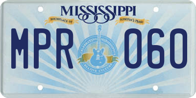 MS license plate MPR060