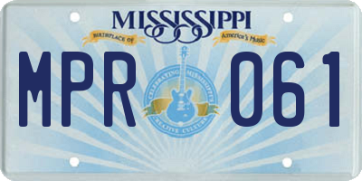 MS license plate MPR061