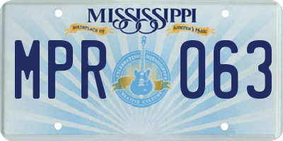 MS license plate MPR063