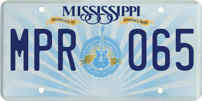 MS license plate MPR065