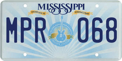 MS license plate MPR068