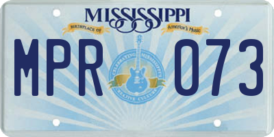 MS license plate MPR073