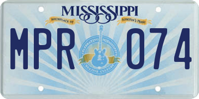 MS license plate MPR074