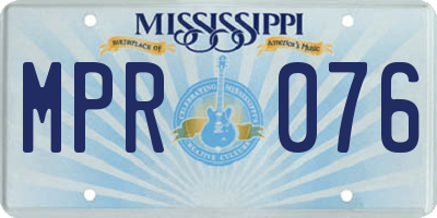MS license plate MPR076