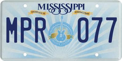 MS license plate MPR077