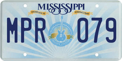 MS license plate MPR079