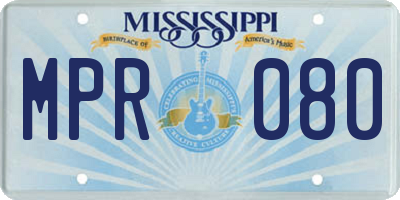 MS license plate MPR080