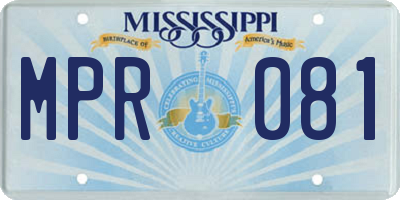 MS license plate MPR081