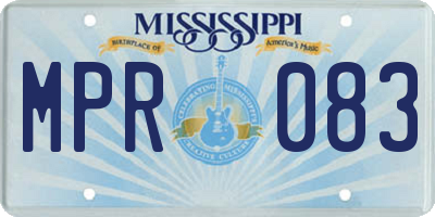 MS license plate MPR083