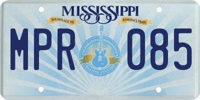 MS license plate MPR085