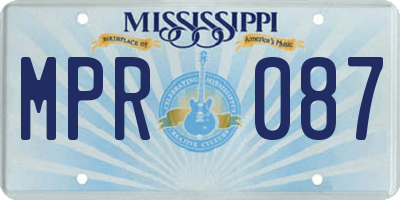 MS license plate MPR087