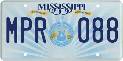 MS license plate MPR088