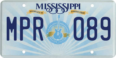 MS license plate MPR089