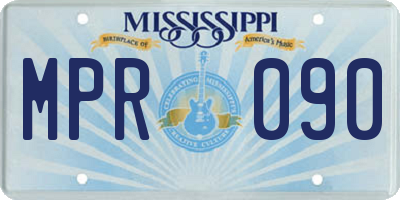 MS license plate MPR090