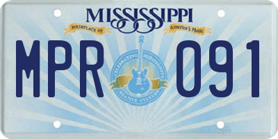 MS license plate MPR091