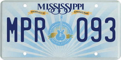 MS license plate MPR093